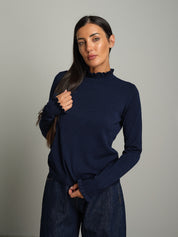 Maglia rouches - Blu notte