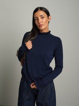 Maglia rouches - Blu notte