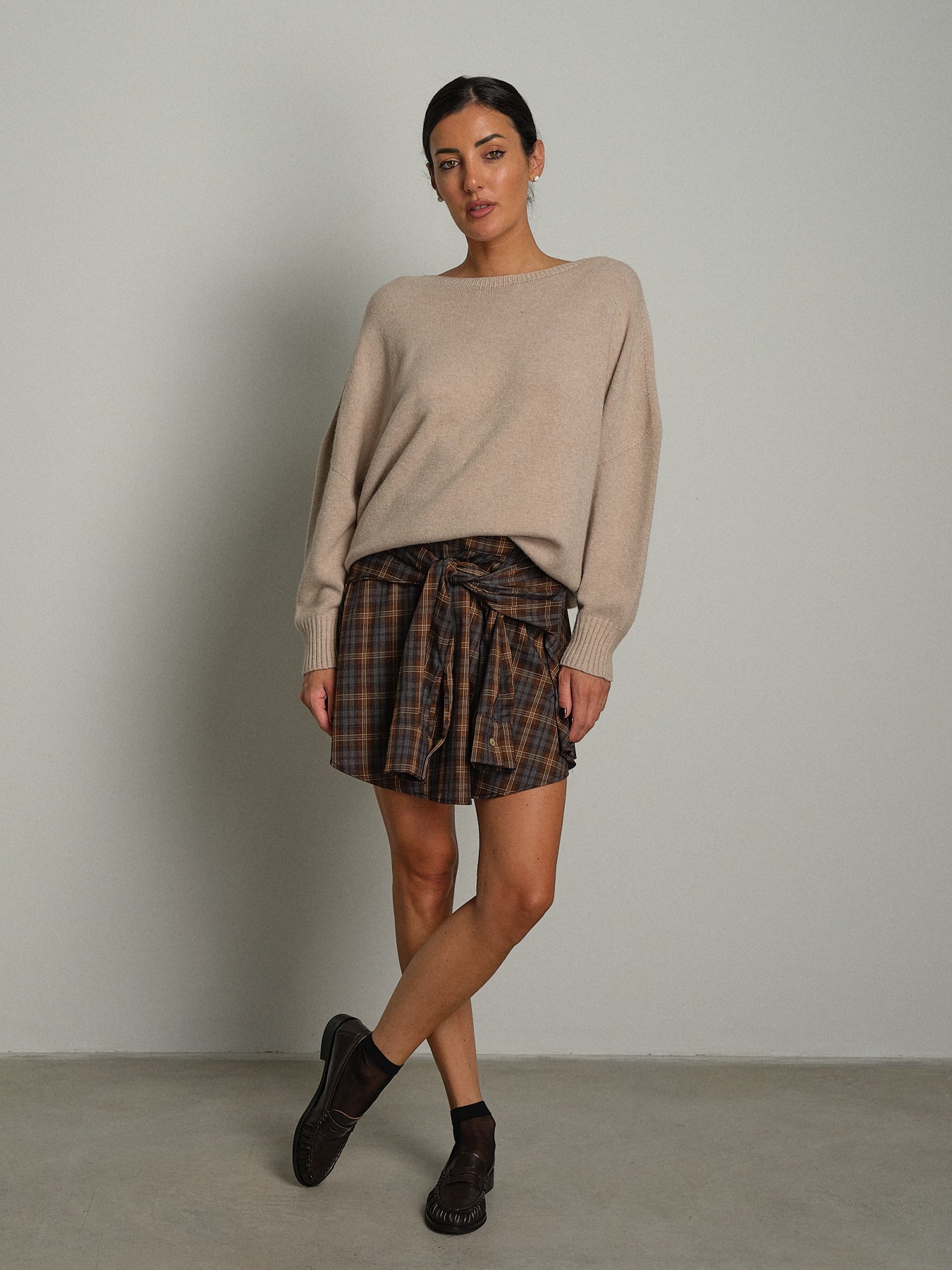Pull bordi costina - Beige