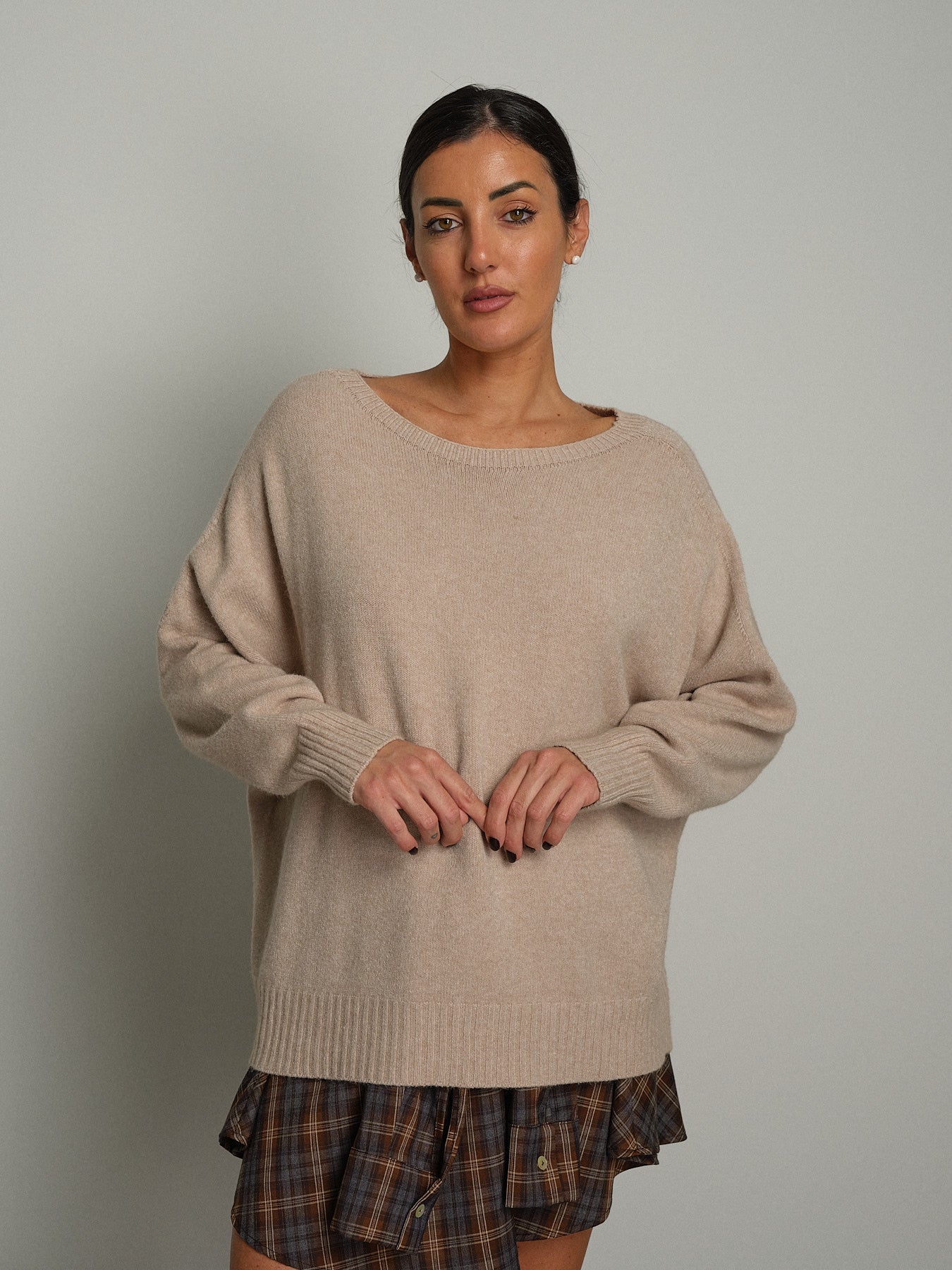 Pull bordi costina - Beige