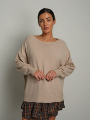 Pull bordi costina - Beige