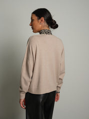 Cardigan doppio filo - Beige