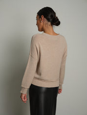 Maglia regular impunture - Beige