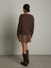 Cardigan doppio filo - moro