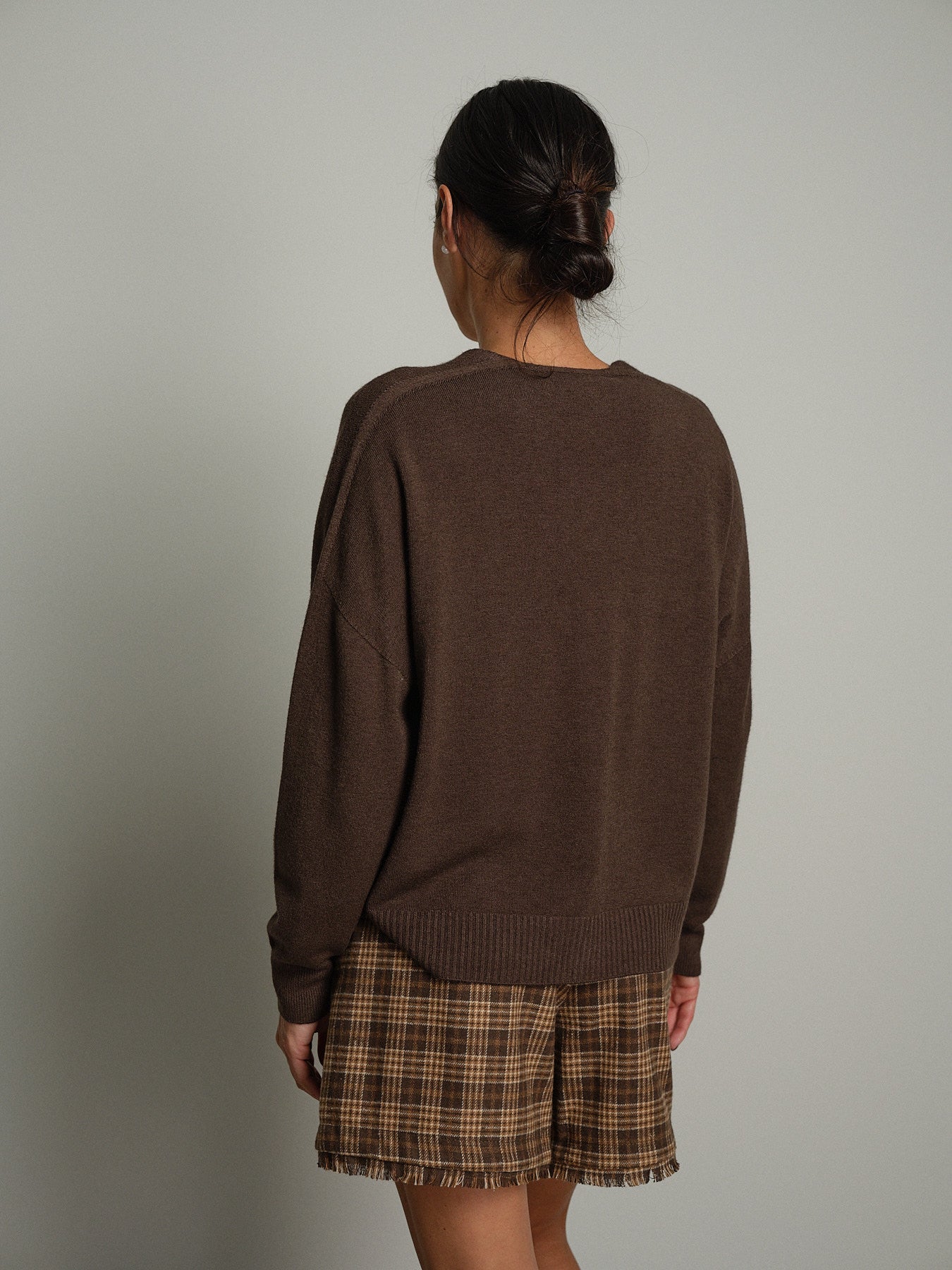 Cardigan doppio filo - moro