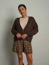 Cardigan doppio filo - moro