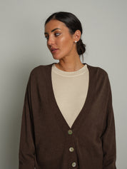 Cardigan doppio filo - moro
