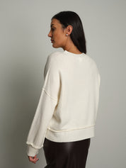 Maglia regular impunture - Burro
