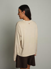 Maglia scatola manica lunga - Sabbia