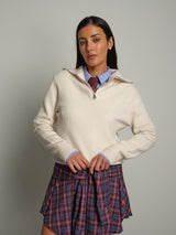 Polo zip costina - Beige