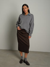 Pull bordi costina - Grigio