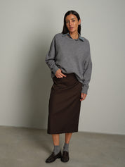 Pull bordi costina - Grigio