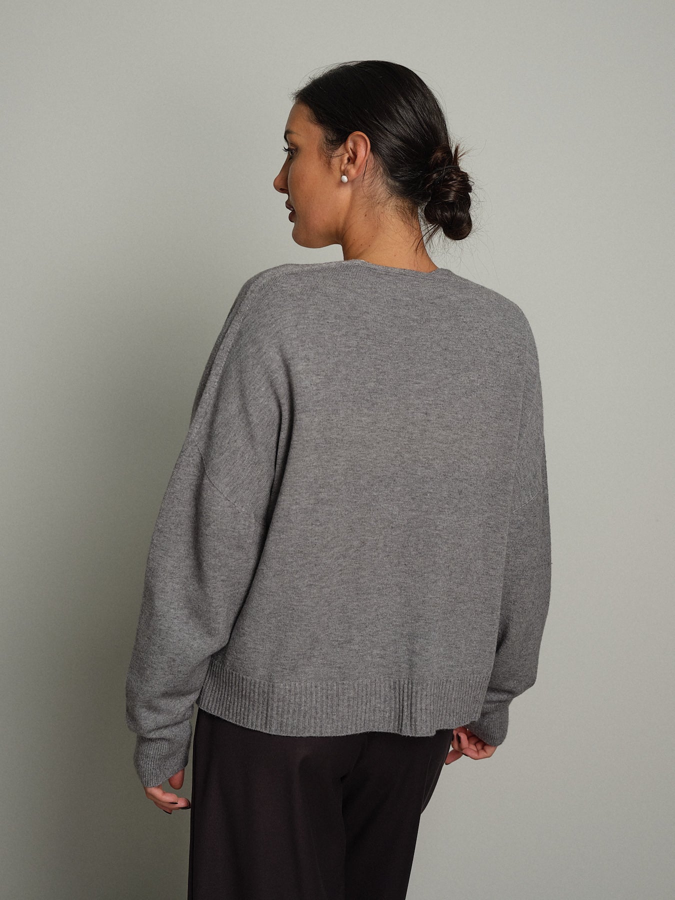 Cardigan doppio filo - Grigio