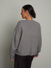 Cardigan doppio filo - Grigio