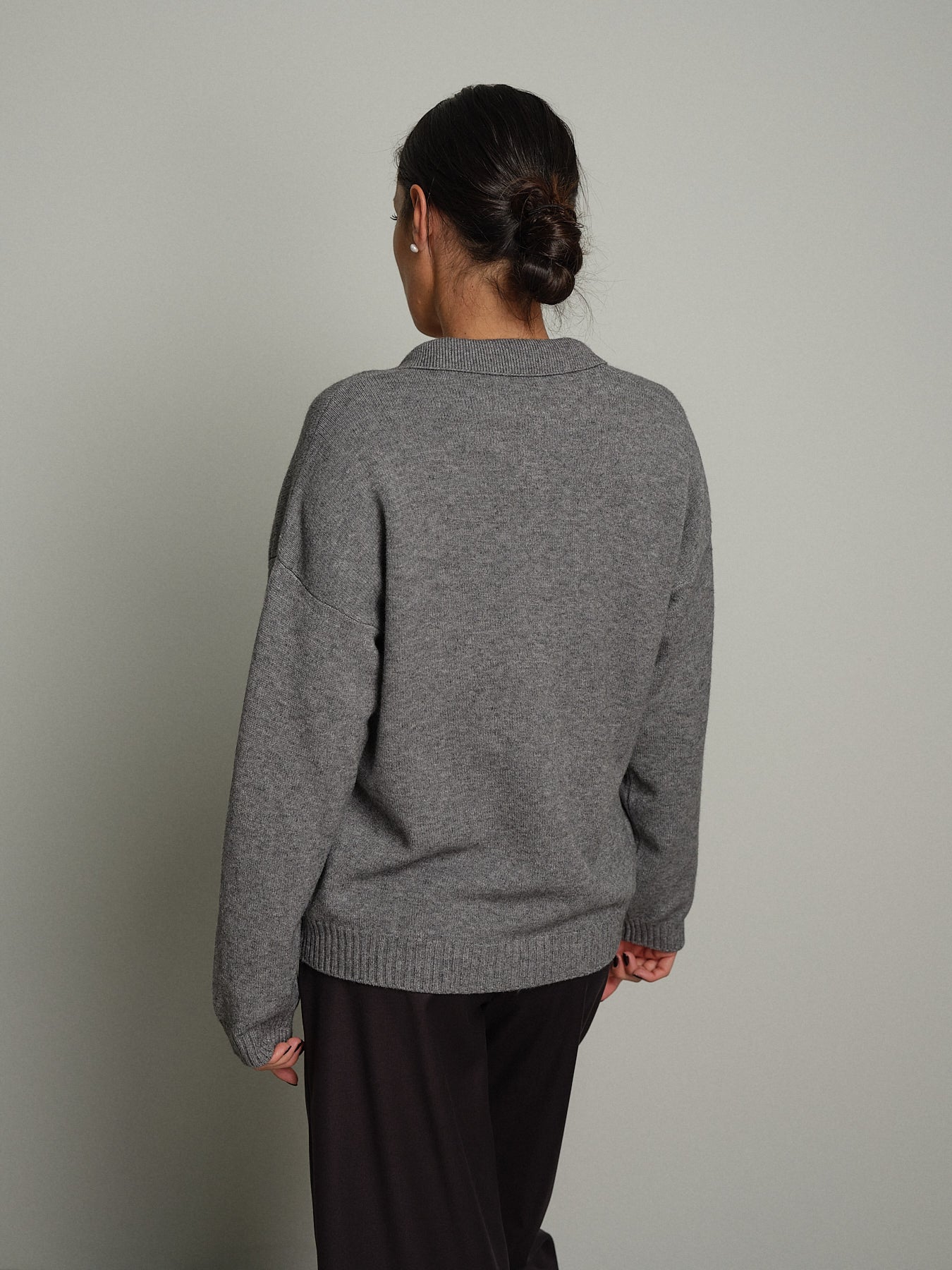 Polo bottoni orli costina - Grigio