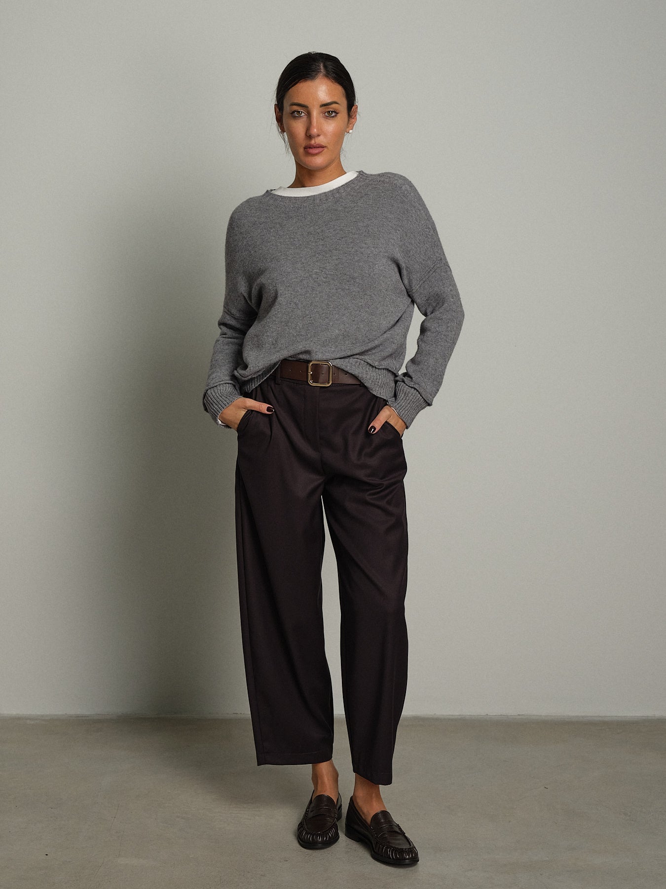 Maglia regular impunture - Grigio