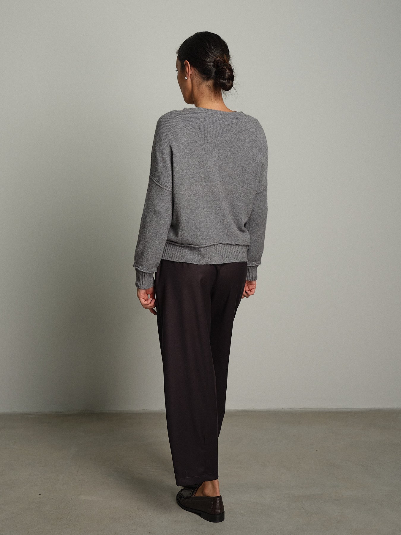 Maglia regular impunture - Grigio