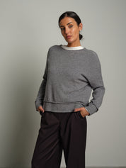 Maglia regular impunture - Grigio