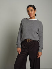 Maglia regular impunture - Grigio