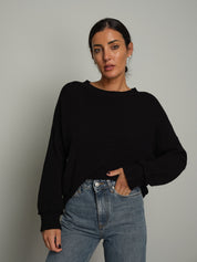 Maglia regular impunture - Nero