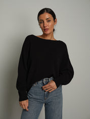 Pull bordi costina - Nero