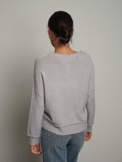 Maglia regular impunture - Grigio perla