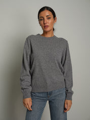 Maglia girocollo basic misto lana - Grigio