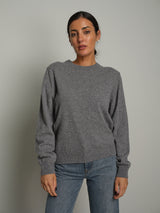 Maglia girocollo basic misto lana - Grigio