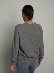 Maglia girocollo basic misto lana - Grigio