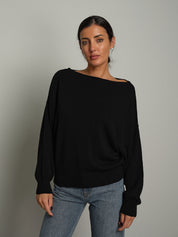 Pullover ampio - Nero