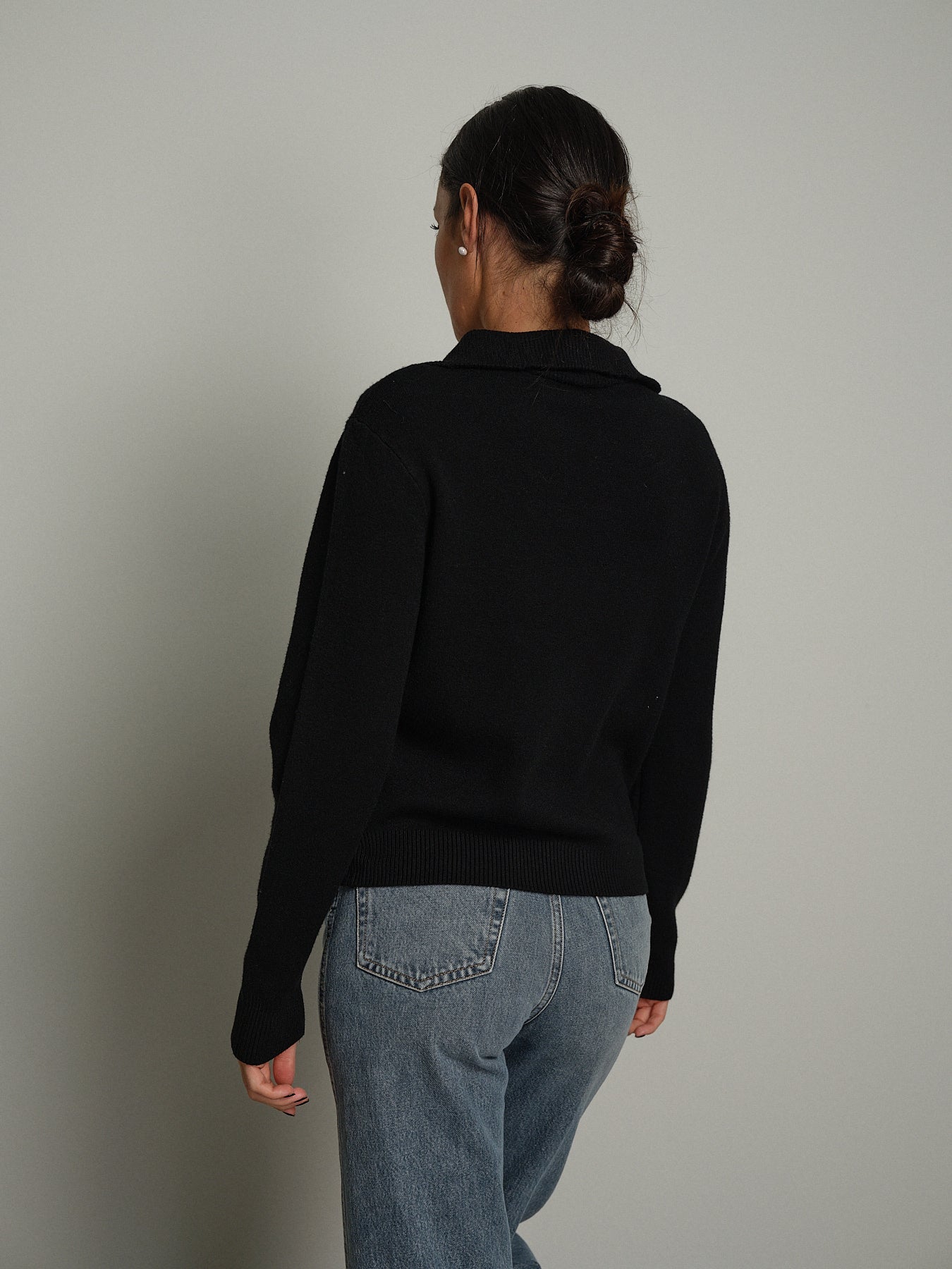 Polo zip costina - Nero