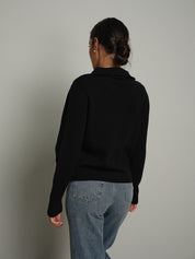 Polo zip costina - Nero