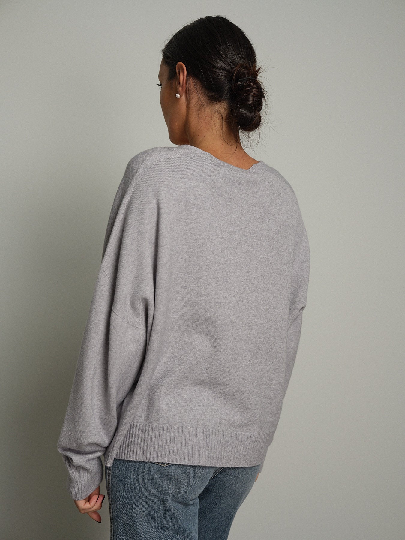 Cardigan doppio filo - Grigio perla