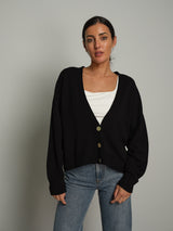 Cardigan doppio filo - Nero