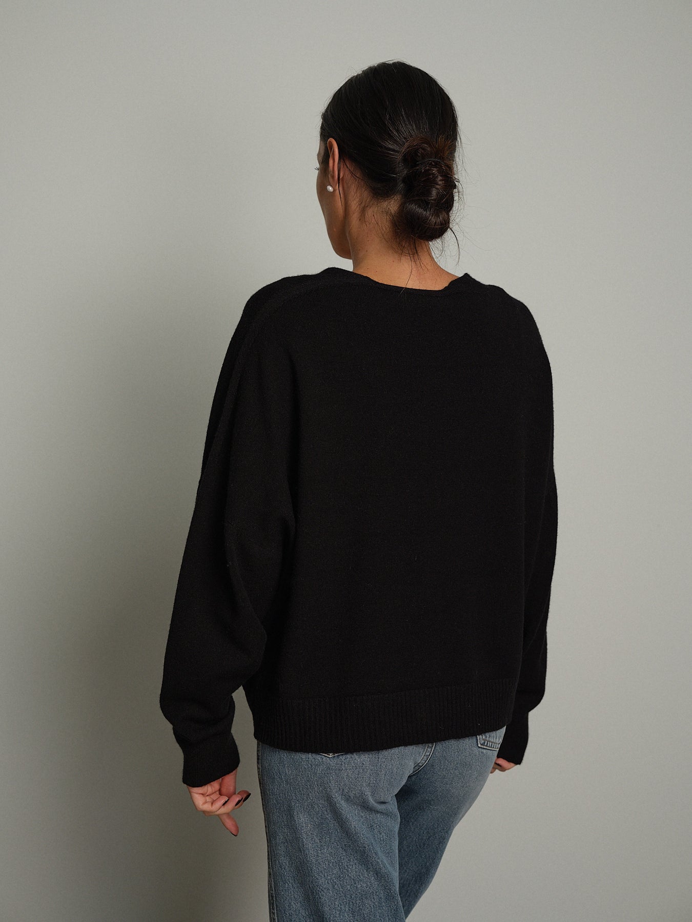 Cardigan doppio filo - Nero