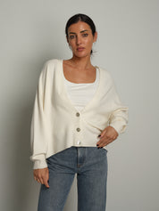 Cardigan doppio filo - Burro