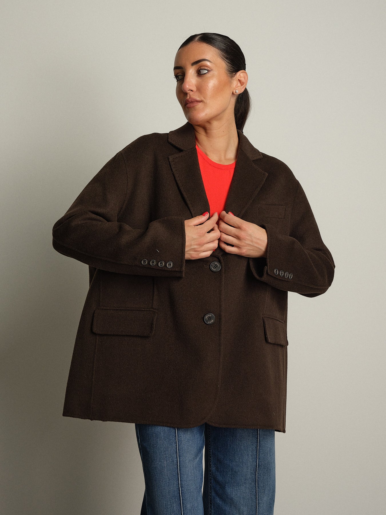 giacca cappotto over - Moka