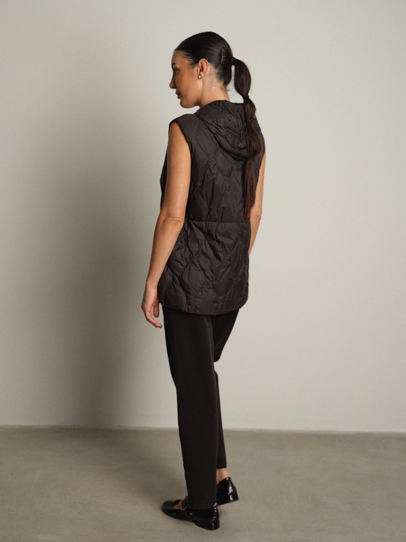 Gilet piumino cappuccio - Nero