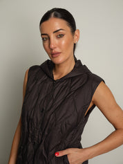 Gilet piumino cappuccio - Nero