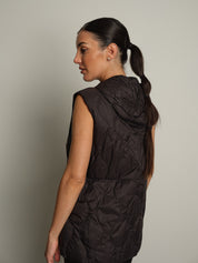 Gilet piumino cappuccio - Nero