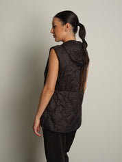 Gilet piumino cappuccio - Nero