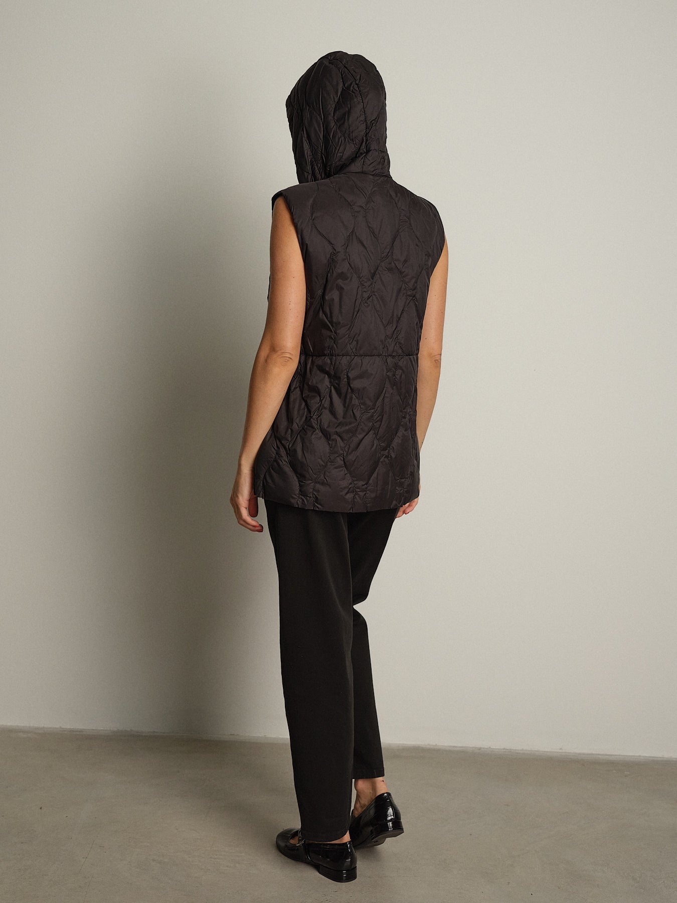 Gilet piumino cappuccio - Nero