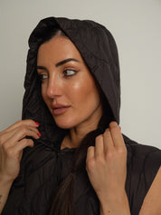 Gilet piumino cappuccio - Nero