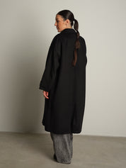 cappotto lungo monopetto tasconato - Nero