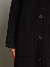 cappotto lungo monopetto tasconato - Nero