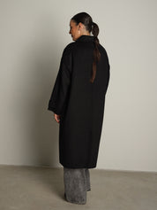 cappotto lungo monopetto tasconato - Nero