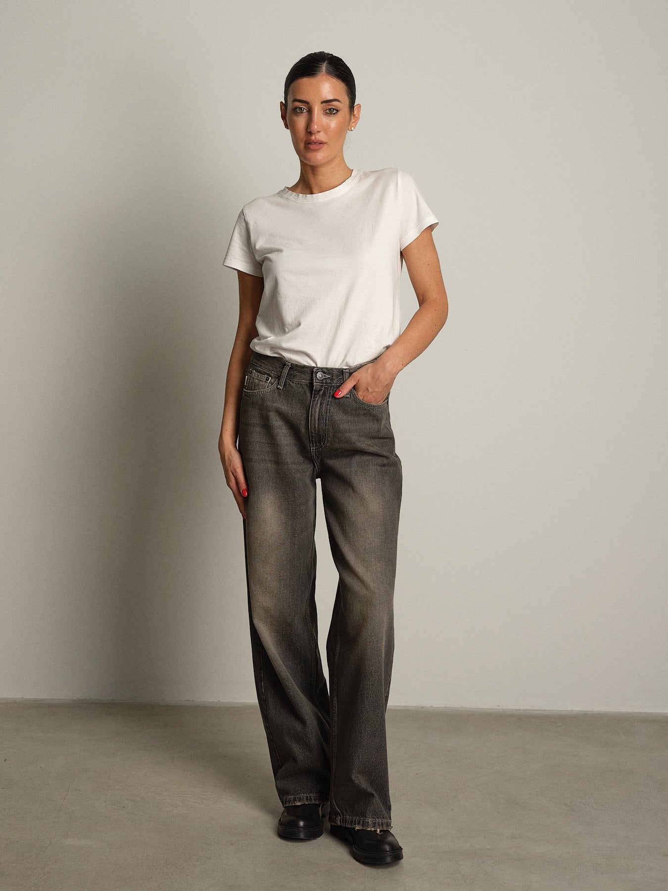 jeans xenobia dirty denim - Nero