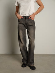 jeans xenobia dirty denim - Nero