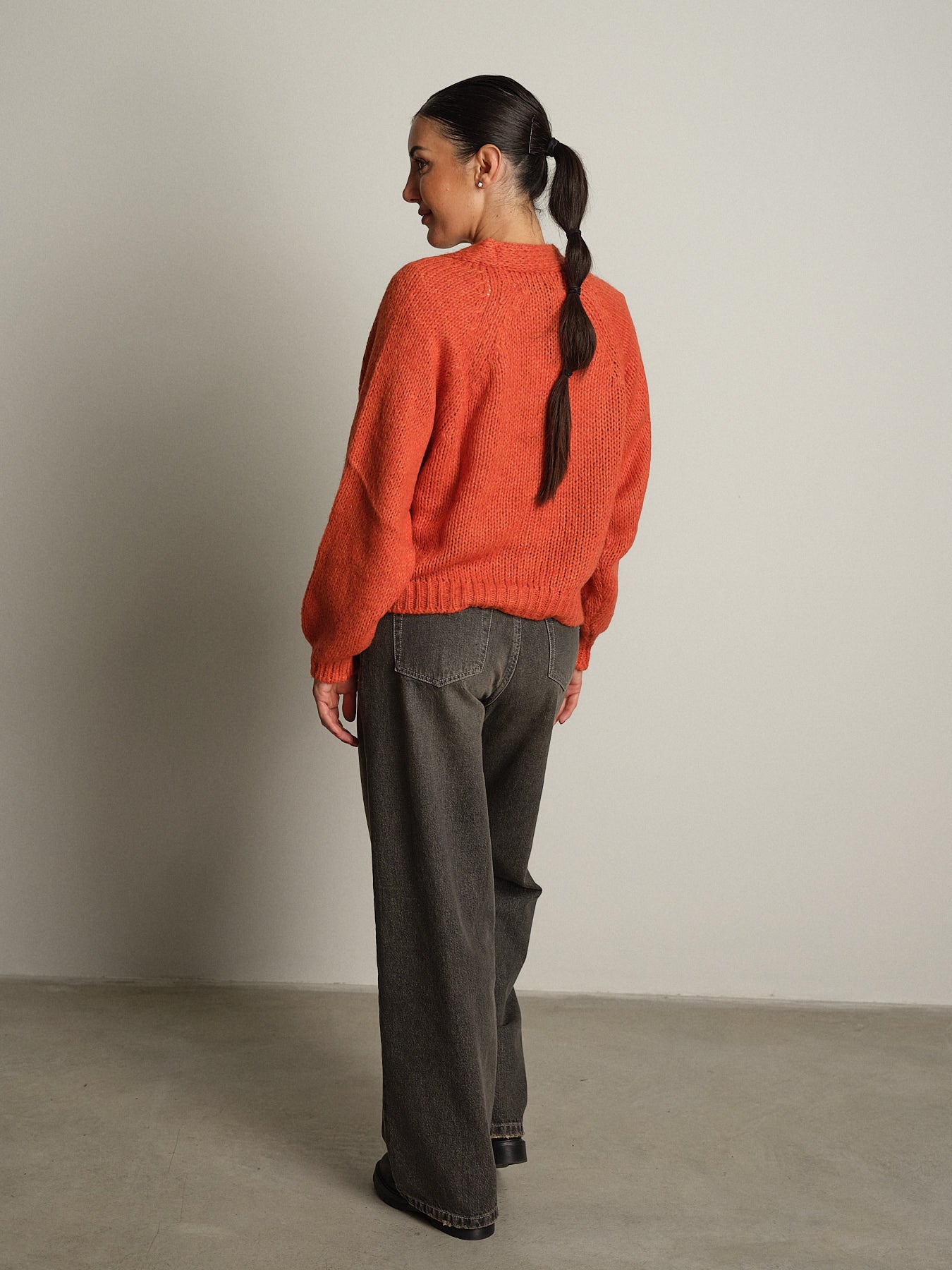 cardigan bottoni gioiello - Arancio
