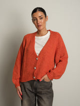cardigan bottoni gioiello - Arancio